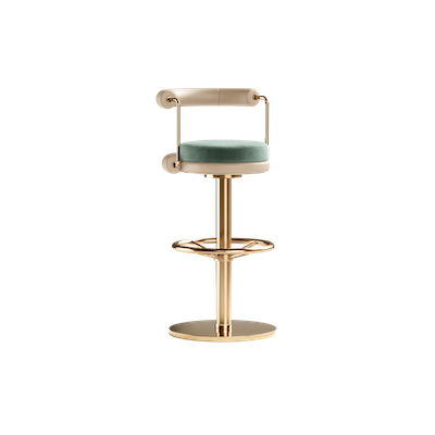 Brass bar best sale stool with backrest